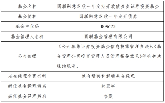 国联基金哈默离任7只基金