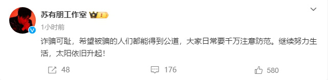 苏有朋方回应遭金融诈骗：希望被骗的人得到公道